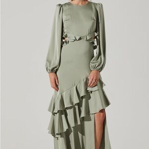 Astr Sage Green Maxi Dress